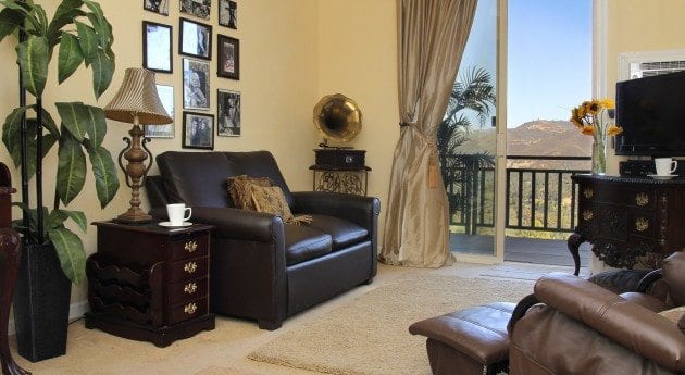 Monte Vista Suite sitting area with view of private deck